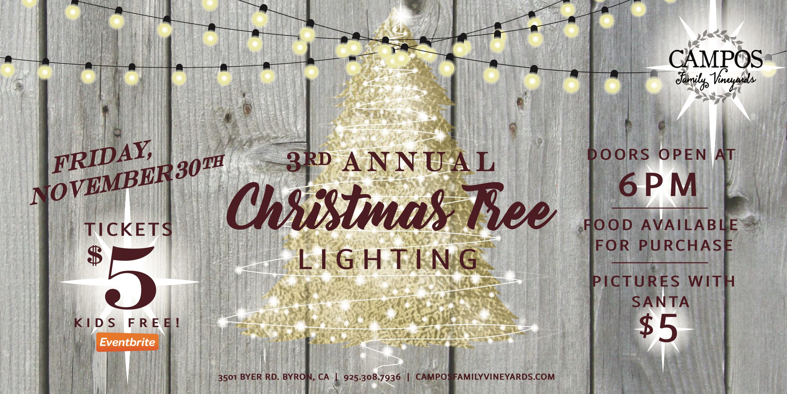 Campos Family Vineyards Tree Lighting